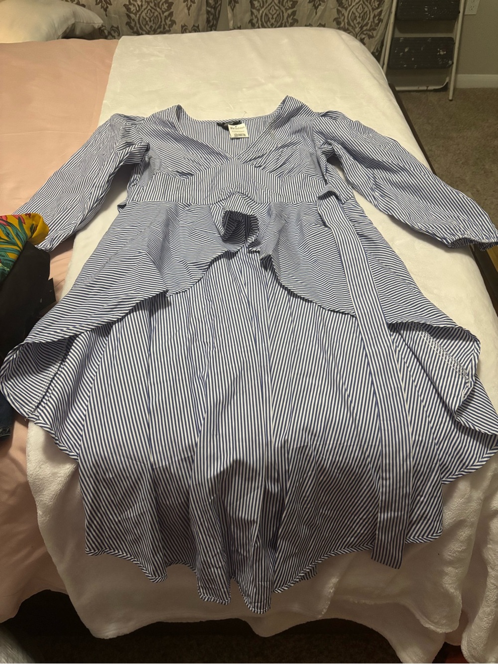 Navy and White Striped Peplum shirt